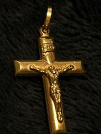 18 karaat kruis kettinghanger, Ophalen of Verzenden, Zo goed als nieuw, Goud, Kruis of Symbool