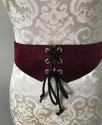 Vintage Bordeauxrode Taille Ceintuur, 5 cm of meer, Tailleriem, Ophalen of Verzenden, Zo goed als nieuw