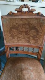 2 antieke stoelen, Huis en Inrichting, Hout, Gebruikt, Bruin, Eén