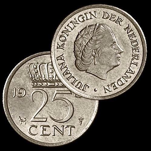 kwartje 25 cent juliana div jaren, Postzegels en Munten, Munten | Europa | Niet-Euromunten, Overige landen, Ophalen of Verzenden