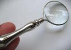 Vergrootglas~Loep~Zilver kleur~ca 10 cm x 3 cm~Antiek stijl, Hobby en Vrije tijd, Vergrootglazen, Loepen en Loeplampen, Ophalen of Verzenden