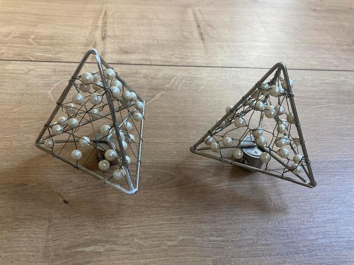 Set van 2 metalen gordijn stoppers met parels, Huis en Inrichting, Woonaccessoires | Kandelaars en Kaarsen, Gebruikt, Minder dan 25 cm