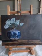 Handgemaakt Olieverfschilderij - Bloemen in Vaas, Antiek en Kunst, Ophalen
