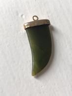 Hanger jade klauw vintage sieraad, Ophalen of Verzenden, Zo goed als nieuw, Groen, Steen of Mineraal