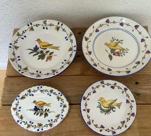 4 wandbordjes van Figas, handgeschilderd, Antiek en Kunst, Antiek | Wandborden en Tegels, Ophalen of Verzenden