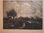 Ets Molen bij Den Haag - Gesigneerd, Antiek en Kunst, Kunst | Etsen en Gravures, Ophalen of Verzenden