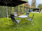 Mooie Crespo tuinset en 4 Seasons Outdoor parasol, Tuinset, Eettafel, Gebruikt, 4 zitplaatsen
