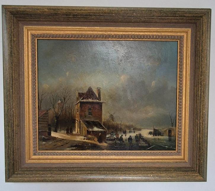 Winterlandschap schilderij, Antiek en Kunst, Kunst | Schilderijen | Klassiek, Ophalen