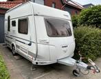 Fendt Saphir 410 QK stapelbed, airco,voor+aanzettent, luifel, Caravans en Kamperen, Particulier, Schokbreker, Fendt, 5 tot 6 meter