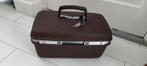 Vintage donkerbruine beautycase Samsonite, Bruin, Met spiegeltje(s), Ophalen of Verzenden, Zo goed als nieuw