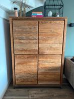 Teakhouten kast 180x130x50, Huis en Inrichting, Kasten | Computermeubels, Teakhout, Ophalen of Verzenden, Zo goed als nieuw, 40 tot 80 cm