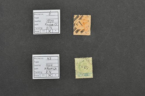 Zeer oude zegels Brits Gemenebest, Lagos uit 1874 en 1904, Postzegels en Munten, Postzegels | Afrika, Gestempeld, Nigeria, Ophalen of Verzenden