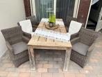 Grote Houten Eettafel - compleet setje GOEDE staat, Tuin en Terras, Tuinsets en Loungesets, Ophalen, Gebruikt, Eettafel, 6 zitplaatsen