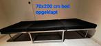 Mooie kwalitatief goede poef/logeerbed (70x73x40 met hoes), Ophalen, Zwart, Zo goed als nieuw, 200 cm