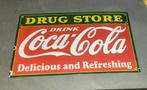 Coca Cola Emaille Bord - Drug Store., Antiek en Kunst, Antiek | Emaille, Ophalen of Verzenden