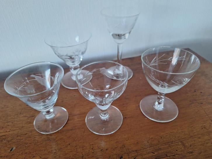 Antieke glaasjes, in totaal 14 stuks, Antiek en Kunst, Curiosa en Brocante, Ophalen of Verzenden