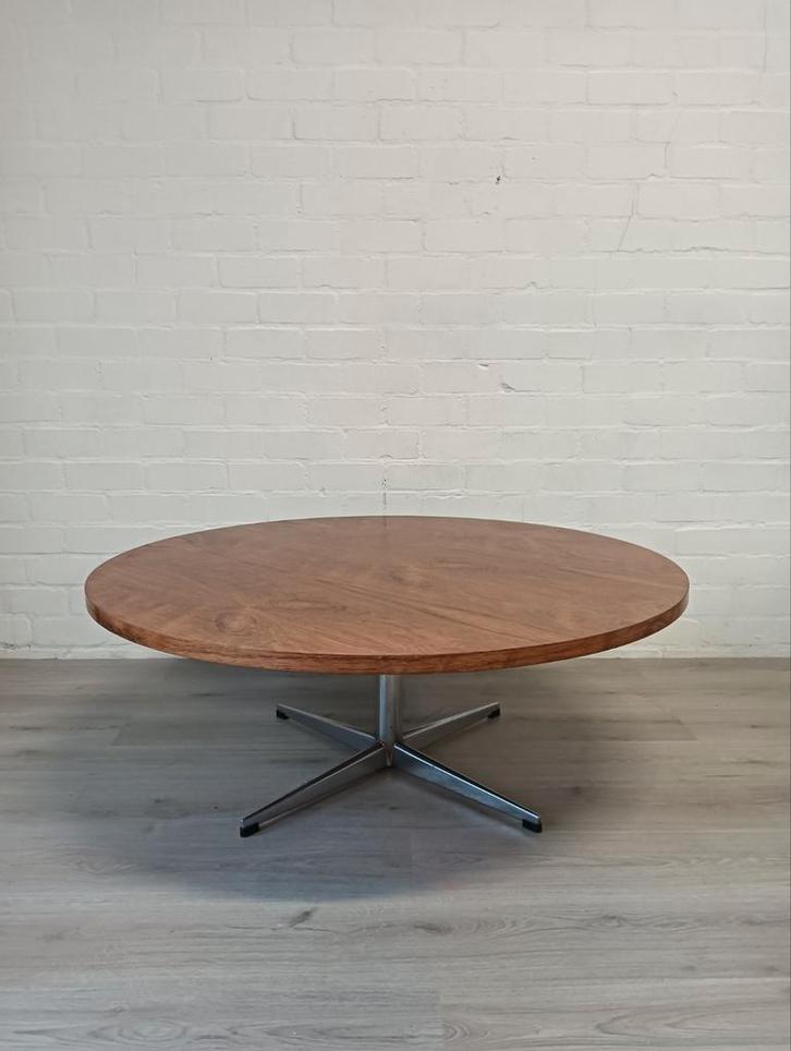 Vintage Salontafel - Rond, Hout & Metaal, Huis en Inrichting, Tafels | Bijzettafels, Ophalen