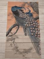 Katoenen lap stof - Pauwen Ohara Koson - 110x65cm, Verzenden, Nieuw, 30 tot 120 cm, Katoen