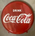 Emaille bord button  coca cola 40 cm, Ophalen of Verzenden, Gebruikt, Reclamebord