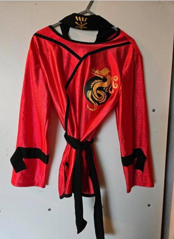 Ninja Verkleedpak - carnaval - Rood maat 116, Kinderen en Baby's, Carnavalskleding en Verkleedspullen, Jongen of Meisje, 110 t/m 116