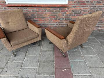 Vintage Set heren- damesfauteuil jaren 60 beschikbaar voor biedingen