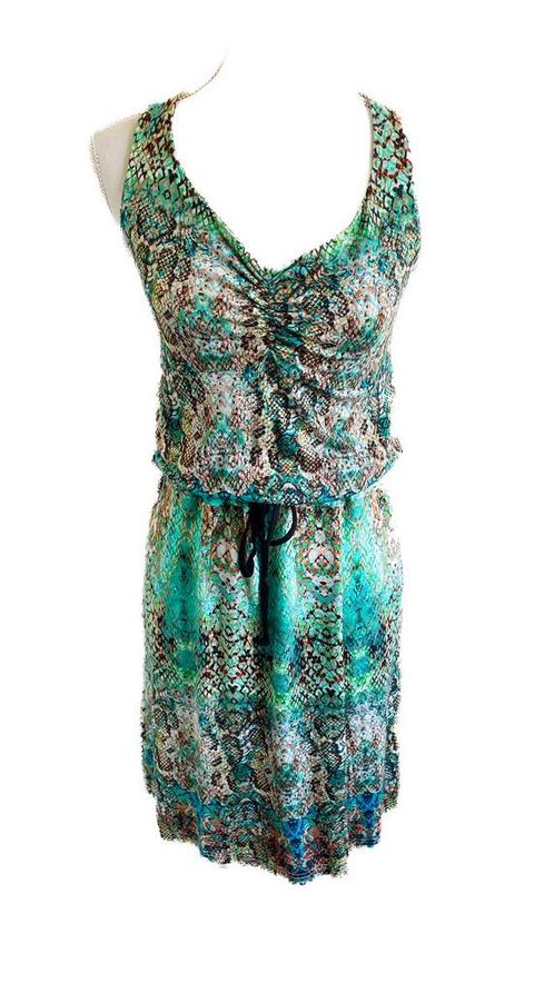 Mooie jurk van Studio Anneloes S/M, Kleding | Dames, Jurken, Gedragen, Maat 38/40 (M), Blauw, Onder de knie, Ophalen of Verzenden