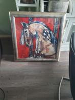 Paarden schilderij met mooie lijst, Antiek en Kunst, Ophalen