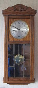 Wandklok regulateur - midden eiken - met slagwerk, Ophalen of Verzenden, Zo goed als nieuw, Analoog, Wandklok