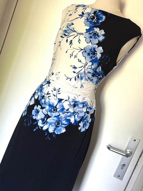 Ralph Lauren Jurk bloemen zwrt blauw wit mouwloos kleding 40, Kleding | Dames, Jurken, Zo goed als nieuw, Maat 38/40 (M), Blauw