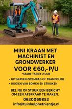 mini kraan met machinist en grondwerker, Ophalen of Verzenden