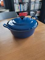 Le Creuset Braadpan Blauw 28cm Gietijzer, Ophalen of Verzenden, Gebruikt, Gietijzer, Koekenpan of Braadpan