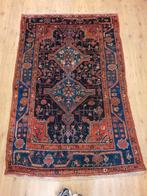 Vintage handgeknoopt perzisch tapijt hamadan antiek 217x140, Info@SlatsAntiek.nl, Crème, 100 tot 150 cm, Perzisch