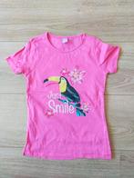 Zgan! Prachtig roze t-shirt toekan van Dopodopo! Mt 110, Kinderen en Baby's, Kinderkleding | Maat 110, Meisje, Ophalen of Verzenden
