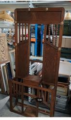 Antieke kapstok losstaand halmeubel facet geslepen spiegel., Huis en Inrichting, Woonaccessoires | Kapstokken, Gebruikt, ., .