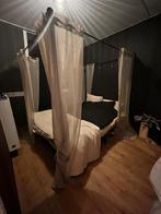 Hemelbed zgan, Huis en Inrichting, Slaapkamer | Bedden, Ophalen, Zwart, Tweepersoons, Zo goed als nieuw