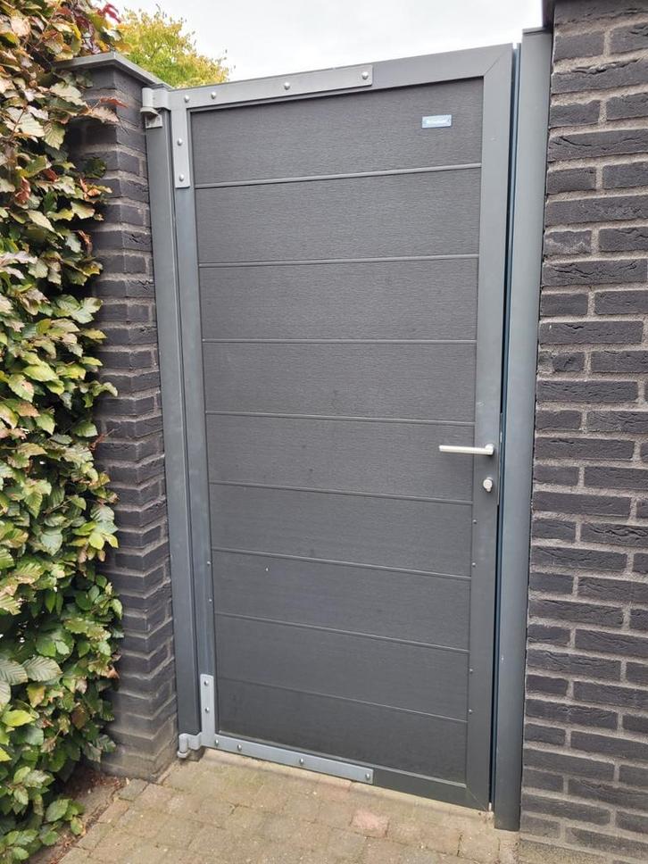 Elephant tuindeur composiet/aluminium 200x90 antraciet/grijs, Tuin en Terras, Tuinpoorten, Gebruikt, Looppoort, Composiet, 150 tot 200 cm