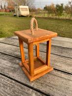 Houttan lantaarn hout incl. gratis kaars, Tuin en Terras, Ophalen of Verzenden, Nieuw
