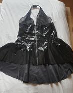 Black Level zwart wetlook jurkje maat XL, Verzenden, Zwart