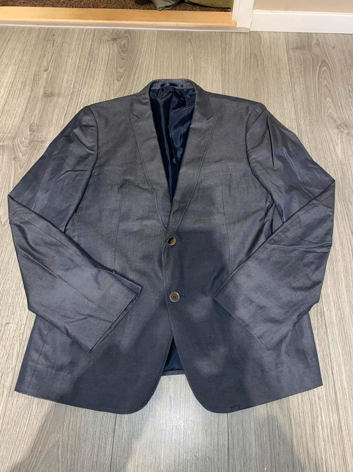 WE heren donker grijs slim fit colbert blazer pak mt 52, Kleding | Heren, Kostuums en Colberts, Zo goed als nieuw, Maat 52/54 (L)