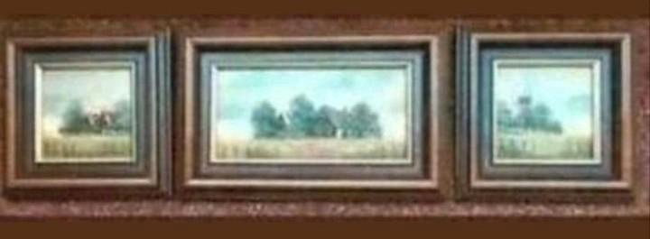 Drie schilderijen van J.Verda, olieverf op paneel perfec, Huis en Inrichting, Woonaccessoires | Schilderijen, Tekeningen en Foto's