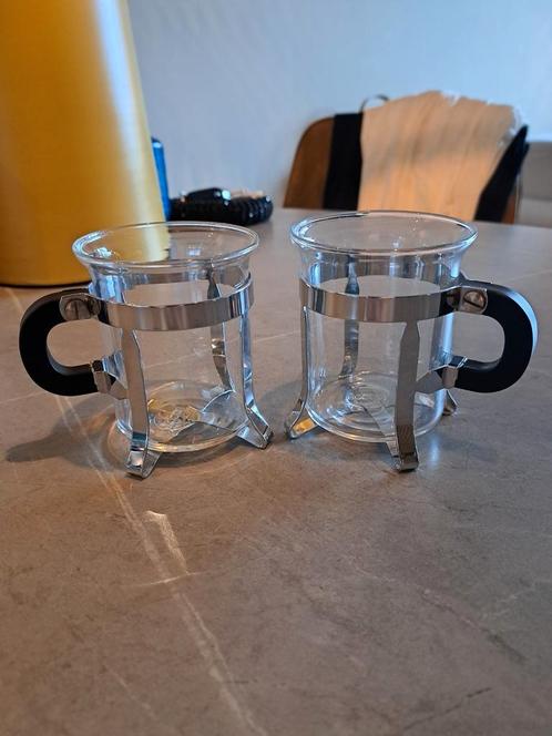 2 Bodum Chambord glazen, vintage design, Huis en Inrichting, Keuken | Servies, Zo goed als nieuw, Glas of Glazen, Overige stijlen