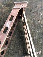 Vintage Houten Trap, Doe-het-zelf en Verbouw, Ladders en Trappen, Gebruikt, Trap, Ophalen of Verzenden, Opvouwbaar of Inschuifbaar