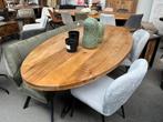 Magazijn leegverkoop eettafel ovaal mangohout matrix zwart, Nieuw, Ophalen of Verzenden, Info@wkhome.nl, Argonweg 20 Amersfoort