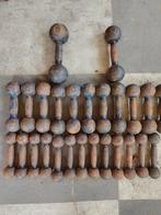 * halters; gietijzeren vintage halters, dumbbells 1-2-3-4 kg, Antiek en Kunst, Ophalen