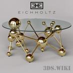 Eichholtz salontafel glas/goud, Ophalen, 100 tot 150 cm, Rond, Eichholtz/Eric Kuster