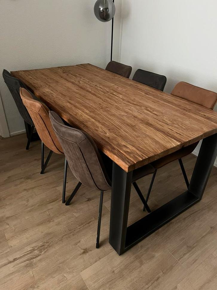 Eetkamertafel incl. 6 stoelen. Dressoir en bijzettafel, Huis en Inrichting, Tafels | Eettafels, Zo goed als nieuw, Vijf personen of meer