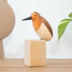 Nieuw uniek handgemaakte houten roodborstje, Ophalen of Verzenden