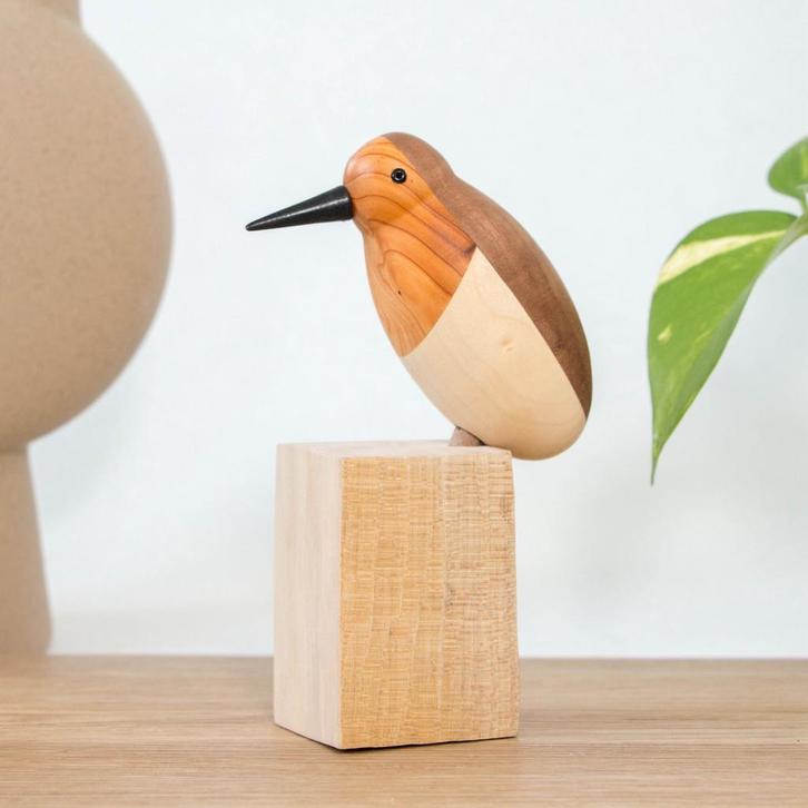 Nieuw uniek handgemaakte houten roodborstje, Antiek en Kunst, Kunst | Designobjecten, Ophalen of Verzenden
