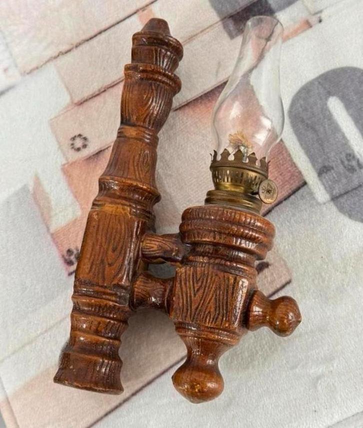 Antiek 1980 vintage wandlamp olielamp stormlamp lantaarn, Antiek en Kunst, Antiek | Lampen, Ophalen of Verzenden