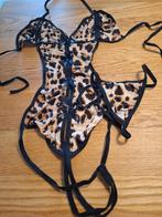 bodysuit & string maat L, Verzenden, Zwart, Body of Korset